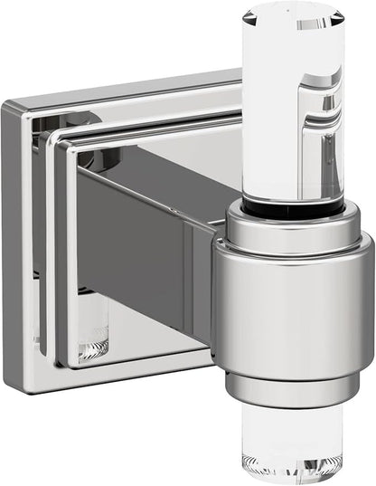 Amerock | Clear/Chrome | Glacio |Towel Bar | 24 inch (610 mm) | 4 Piece | Bathroom Accessories Set