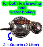 Load image into Gallery viewer, Vintage Copper Turkish TeaPot Tea Kettle Pot for Stovetop Stove Top Infuser Decorative Fancy Arabic Moroccan Party Serving Kitchen Antique Handmade Women Floral Unique Style Gooseneck Gift Decor