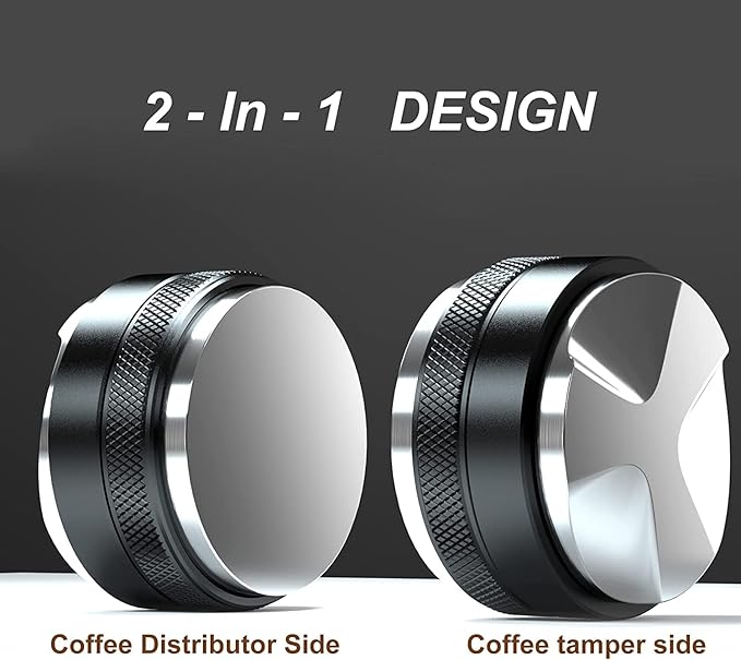 51mm Espresso Tamper & Distributor, 51mm portafilter, Dual Head Coffee Leveler Hand Tool Tamper Coffee Distributor/leveler Tool Hammer Accessories