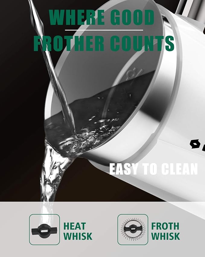 Huogary Milk Frother, Milk Steamer for Milk Foam & Hot Milk(4.5oz/10.5oz), Electric Milk Frother and Warmer for Homemade Coffee, 120V (white)