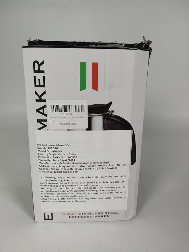 6 Cup Stovetop Espresso Maker Stainless Steel Moka Pot Stove Top Percolator Italian Coffee Makers Capable Mocha Greca Machine Cafe Classic Induction Cookers for Home and Camping 300ml 10oz