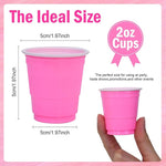 Load image into Gallery viewer, 100 Pcs Pink Plastic Shot Cups, Disposable Shot Glasses 2 oz Plastic Mini Cups for Birthday, Bachelorette Party, Tasting Serving, Jello Shots, Baby Shower, Parties Favor &amp; Supplies