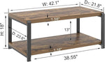 Load image into Gallery viewer, EXCEFUR Modern Coffee Table, Industrial Wood and Metal Center Table, Cocktail Tea Tables for Living Room, Rustic Brown