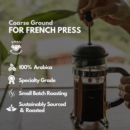 Canopy Point Coffee Honduras Dark Roast | Coarse Ground Coffee for Cold Brew, French Press & Percolator | Arabica specialty small batch roasted to order with smooth strong chocolate notes & aroma
