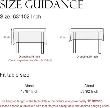 Designer French Pale Yellow Long Tablecloth Rectangle,Linen Floral Table Cloth,Wrinkle Resistant Decor Tablecloths for Dining Thanksgiving Banquet Kitchen Party,63"*102"-Estevan A