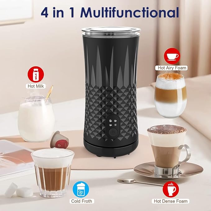Milk Frother, Elec3 4 in 1 Electric Frother and Steamer 8.1oz/240ml Milk Warmer Coffee Foamer, Kitchen Small Appliances Automatic Warm and Cold Foam Maker for Latte,Cappuccino,Macchiato,Chocolate