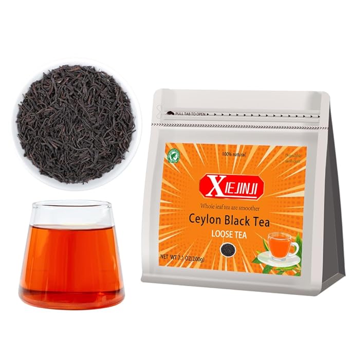 Black Tea Loose Leaf - Ceylon Tea - 7.1oz/200g - Rainforest Alliance Certified - From Sri Lanka - Gift 20 Eco-Conscious Tea Bags