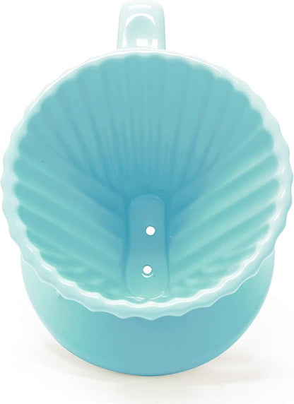 Chantal "Lotus" ceramic pour over coffee dripper, 8 ounces, Aqua