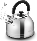 Load image into Gallery viewer, Whistling Tea Kettle, 3.17 Quart/3L Stainless Steel Tea Pot, Stove Top Tea Kettle，Induction Teakettle with Anti-Heat Handle (Mirror Polish)