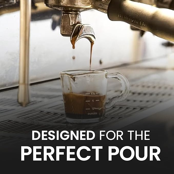 Rattleware 3 oz Espresso Shot Glass Pitcher – Double Spouted Genuine Barista Measuring Cup with White Graduations in ml & oz – High-Volume, Commercial-Grade for Swift Espresso Pouring & Precision