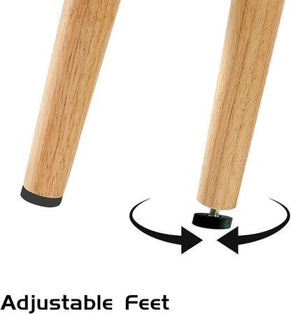 Mid Century Modern Coffee Table with Storage, 41.3 Inch Rectangle Wooden Accent Center Tables with Sliding PE Rattan, Woven Door Panel and Solid Wood Legs, Suitable for Living Room, Apartment