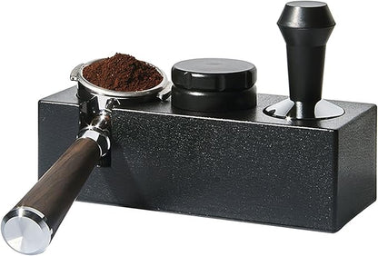 Espresso Tamping Station, ABS Plastic Black Portafilter Holder Espresso Coffee Equipment for Bar Home Office,Fit for 51mm 53mm(Accessories not Included)