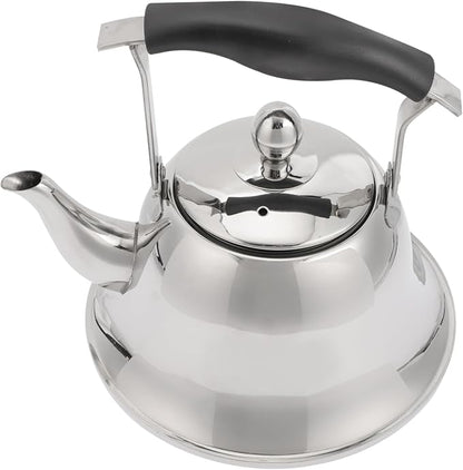 ERINGOGO 2L Whistling Tea Kettle Stovetop, Stainless Steel Teapot Water Kettle with Removable Tea Infuser, Mirror Polished Retro Tea Maker for Gas, Induction