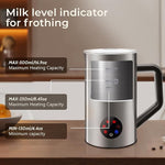 Load image into Gallery viewer, MAISON HUIS Milk Frother, 6-IN-1 Electric Milk Steamer, 20oz/591ml Hot &amp; Cold Foam Maker for Latte &amp; Cappuccino, 550W Fast Heating Stainless Steel Milk Steamer, Hot Chocolate Maker