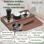 Load image into Gallery viewer, 51-58 mm Wide Espresso Tamping Mat - Wooden Coffee Tamping Station - Espresso Accessories for Baristas