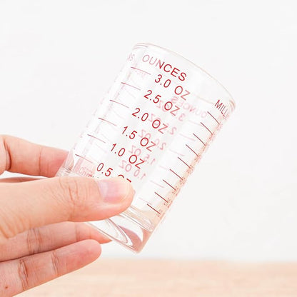 BCnmviku 1 PACK Shot Glass Measuring Cup 3 Ounce/90ML Liquid Heavy High Espresso Glass Cup