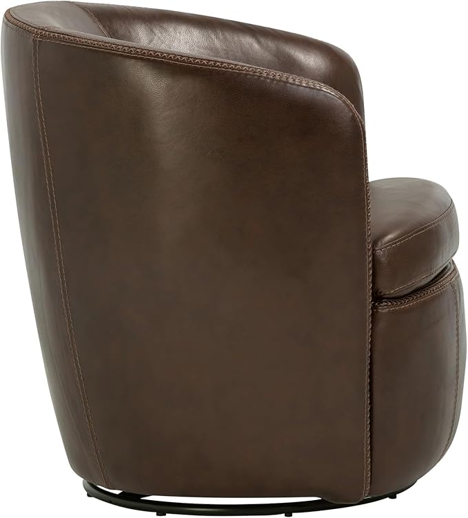 Parker Living Barolo - Vintage Brown 100% Italian Leather Swivel Club Chair