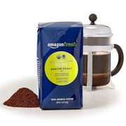 Amazon Fresh Organic Fair Trade Peru Ground Coffee, Medium Roast, 12 Ounce