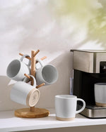 Load image into Gallery viewer, famiware Coffee Mugs for 6, 12 oz Mug Set, Dringking Cup with Handle for Coffee, Tea, Cocoa, Milk, Milkyway serise, Ligth Gray