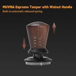 Load image into Gallery viewer, 51mm Espresso Tamper, Spring Loaded Coffee Tamper with Ripple Base, Self-Leveling Barista Tool, Walnut Handle, Fits Breville 51 mm Portafilter Baskets, Home Barista Accessories