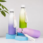 Load image into Gallery viewer, BJPKPK Insulated Water Bottle, 18 oz, Stainless Steel | Leak Proof | Pack of 2 | Lilac Elegance | With Strap