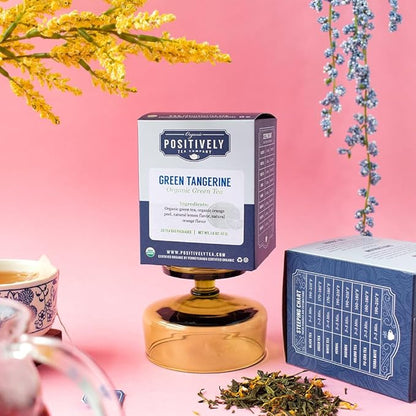 Organic Positively Tea Company, Green Tangerine Green Tea Bags, 20 Count