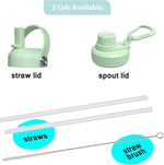 Load image into Gallery viewer, SENDESTAR 32oz Water Bottle Wide Mouth Stainless Steel Vacuum Insulated Double Wall with 2 Straw Lids Fit in Any Car Cup Holder TXIN-32-GG-1