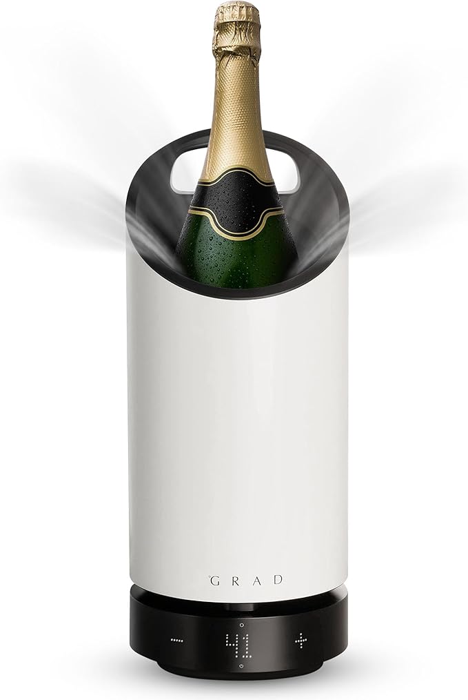 Grad No.1 Wine Cooler – Portable & Rechargeable Wine Cooler with Precise Temperature Control (41-69°F),Scandinavian Design, Silent Operation, Long Battery Life – Luxury Wine Accessory for Home
