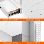 Load image into Gallery viewer, LED Coffee Table for Living Room, 2-Tier Living Room Table Square Center Table, Modern Coffee Tables with Storage, Middle Wooden Tea Tables for Home Office (Marble)