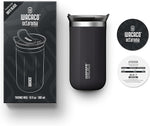 Load image into Gallery viewer, WACACO Octaroma Lungo Vacuum Insulated Coffee Mug, Double-wall Stainless Steel Travel Tumbler With Drinking Lid, 10 fl oz(300ml), Ceramic Black