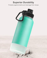 Load image into Gallery viewer, koodee Insulated Water Bottle, 32 oz Stainless Steel Double Wall Vacuum Wide Mouth Sport Bottle with Leakproof Spout Lid (Teal)