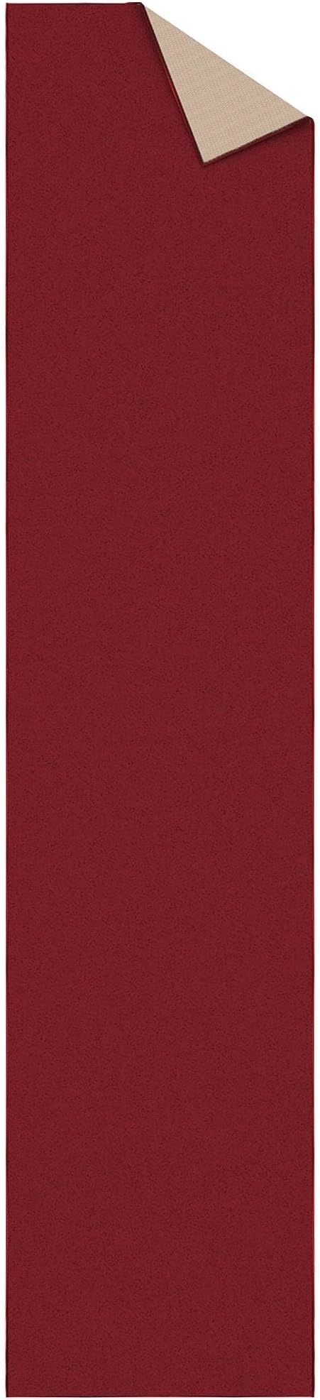 Ottomanson Hallway Runner Rug 2'7" x 12' Non Slip Solid Area Rugs Easy to Clean Laundry Rug Runner Durable & Pet Friendly Floor Carpet Runners for Hallways Entryway Living Room Kitchen, Red