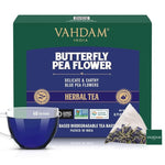 Load image into Gallery viewer, VAHDAM, Butterfly Pea Flower Tea Bags (40 Pyramid Teabags) Vegan, Non-GMO | Delicate &amp; Earthy | Direct From Source - Plant Based Biodegradable Tea Bags | Brew Iced Tea, Cooking, Mocktails &amp; Cocktails