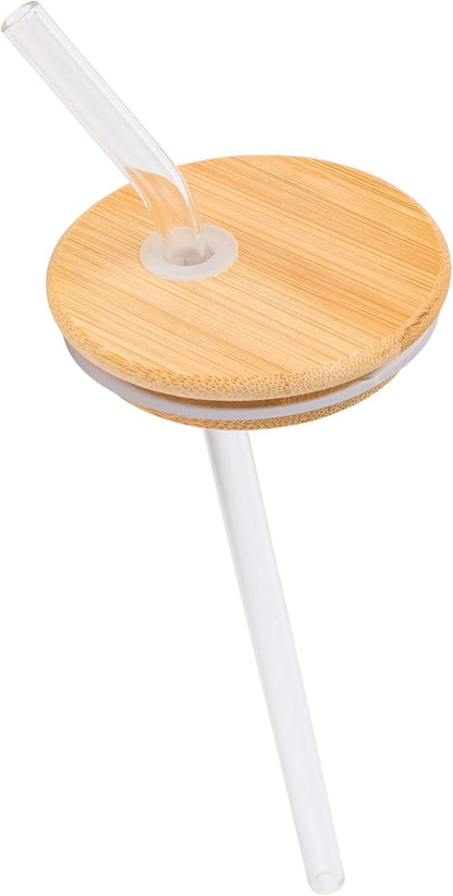 Silver Buffalo Sanrio Hello Kitty Gold 2 Pack Pink Glass Jar Tumbler with Bamboo Lid and Glass Straw, 16 Ounces