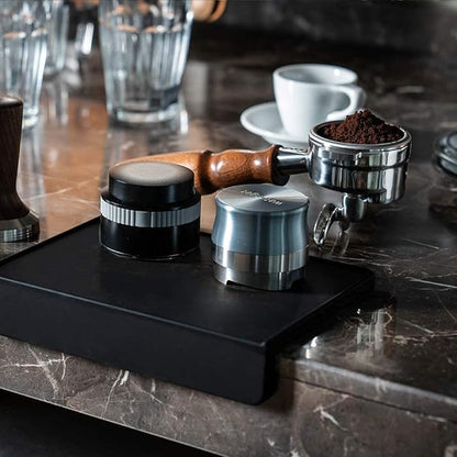 watchget Espresso Tamping Mat, Coffee Tamper Mat, Black Food Grade Silicone Pad, 8Inch X 6Inch Coffee Tamping Mat, Portafilter Mat For Barista Espresso Machine Accessory, Waterproof and Heat Resistant