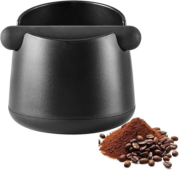 Coffee Knock Box Shock-Absorbent Durable Barista Style Knock Box With Removable Knock Bar and Non-Slip Base Gift (4.7 x 5.3 Inch-Black)