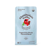 Chamberlain Coffee Clever Cardinal Peppermint Mocha Blend – Medium Roast Ground Coffee, Well-Balanced with Rich Dark Chocolate and Peppermint Notes, Freshly Roasted in California - 12 oz