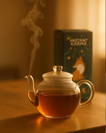 Instant Karma Tea | Ginger, Turmeric, Honey & Lemon Instant Tea | All-Natural, Caffeine-Free, No Added Sugar | Soothing & Revitalizing | 20 Sachets (Ginger, Turmeric, Honey, and Lemon)