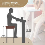 Load image into Gallery viewer, Athena Collection Counter Height Bar Stools Set of 2, 31.5 Inches Saddle Bar Stools with Leather Upholstered and Metal Legs, Backless Barstools for Counter, Kitchen Island, Dining Room, Mocha