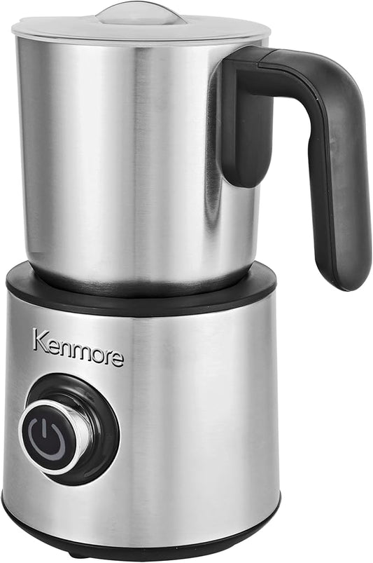 Kenmore Automatic Milk Frother & Steamer - Hot & Cold Foam Maker Electric Warmer Coffee, Latte, Cappuccino, Macchiato, Hot Chocolate Maker 16 oz (500mL) Capacity, Stainless Steel