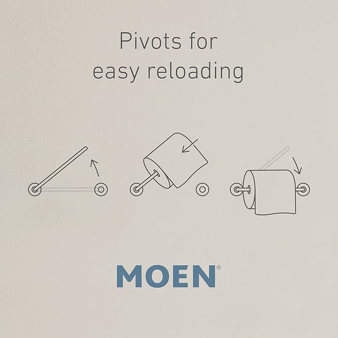 Moen YB6408NL Belfield Pivoting Toilet Paper Holder, Polished Nickel