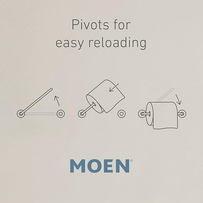 Moen YB6408NL Belfield Pivoting Toilet Paper Holder, Polished Nickel