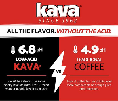 Kava Low Acid Instant Coffee Lover Bundle Set, 4 Ounce Glass Jar of Each, Regular & Decaf