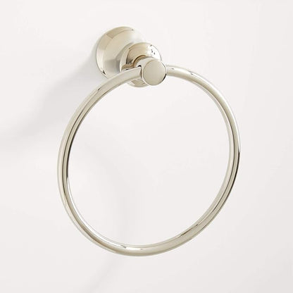 Signature Hardware 446875 Pendleton Towel Ring - Polished Nickel