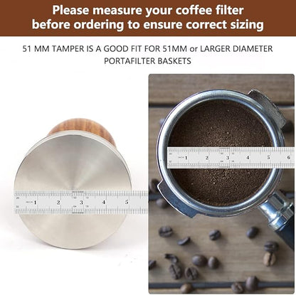 Y-Step 22 PCS Coffee Tamper Set, Espresso Accessories Kit Barista Kit, with Espresso Tamper 51mm, Frothing Pitcher, Tamper Mat, Latte Art Pen, Coffee Stirrer, Sandalwood Tamper for Espresso Machine