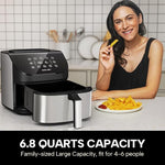 Load image into Gallery viewer, Air Fryer 6.8 Quarts, 10-in-1 Functions, Air Fry, Roast, Bake, Broil, Dehydrate, Large &amp; Compact Air Fryers, Nonstick &amp; Dishwasher-Safe Airfryer Basket, Stainless Steel Air Fryer, Easy to Use