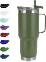 Load image into Gallery viewer, HASLE OUTFITTERS 30oz Tumbler With Handle, Insulated Travel Coffee Mug With Straw Leak-Proof Double Wall Stainless Steel Vacuum Tumblers Metal Cup with Straw for Hot and Cold Drink