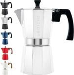 Load image into Gallery viewer, GROSCHE Milano Stovetop Espresso Maker Moka Pot 9 espresso cup, 15.2 oz, Silver Cuban Coffee Maker Stove top coffee maker Moka Italian espresso greca coffee maker brewer percolator