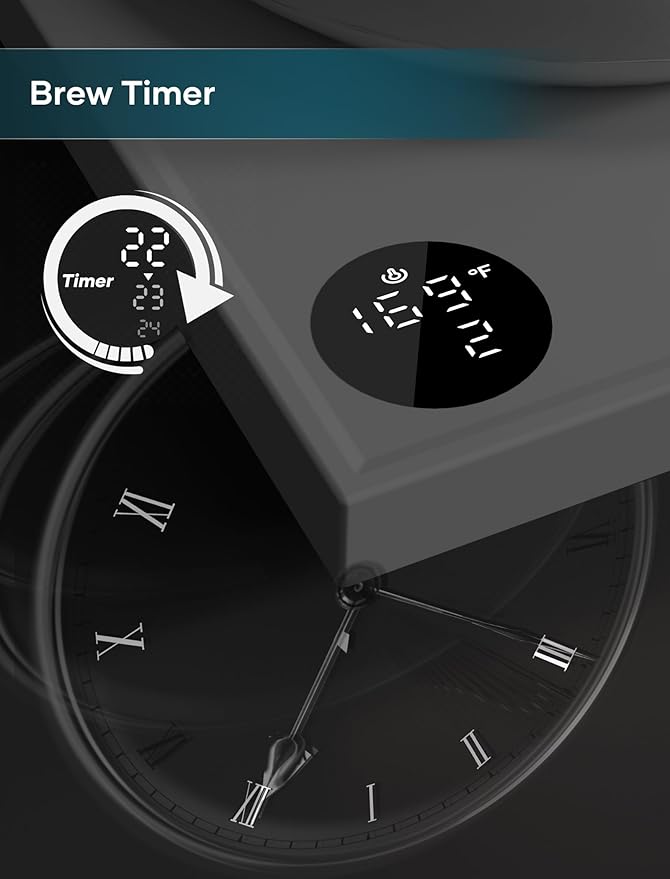 Electric Kettles, Gooseneck Electric Kettle, ±1℉ Temperature Control, Stainless Steel Inner, Quick Heating, for Pour Over Coffee, Brew Tea, Boil Hot Water, 0.9L Dark Grey