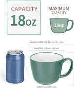 Load image into Gallery viewer, Ceramic Mugs 18oz,Large Ceramic Coffee for Men, Women, Dad, Mom, Modern Coffee Mugs With Handle For Cereal,Juice,Soup,Tea. (1Pack, lightgreen)